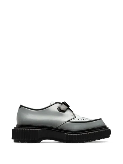 Adieu Buckle Wingtip Leather Loafers In Gray