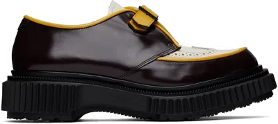 Adieu Burgundy & Yellow Type 198 Derbys In Cordoban Ivory Siena