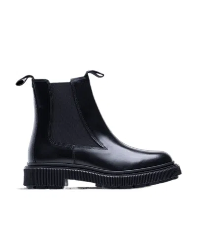 Adieu Waxed Leather Chelsea Boots In Black