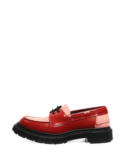 Pre-owned Adieu Colour-block Boat Shoes In Red