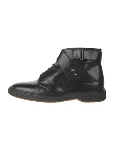 Pre-owned Adieu Leather Lace-up Boots In Black