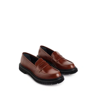 Adieu Leather Moccasins In Brown