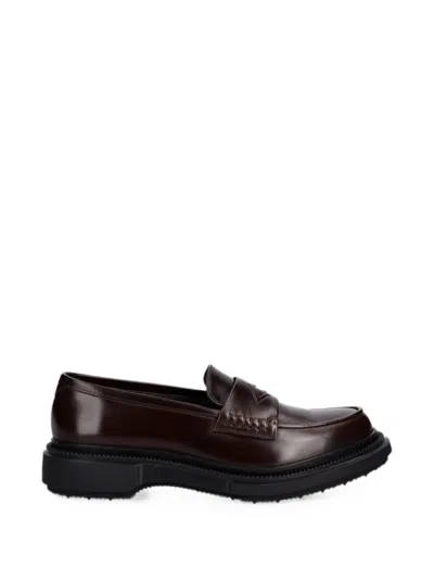 Adieu Polished Leather Loafers In Brown