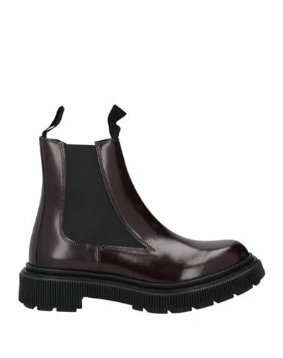 Adieu Woman Ankle Boots Burgundy Size 5 Leather In Multi