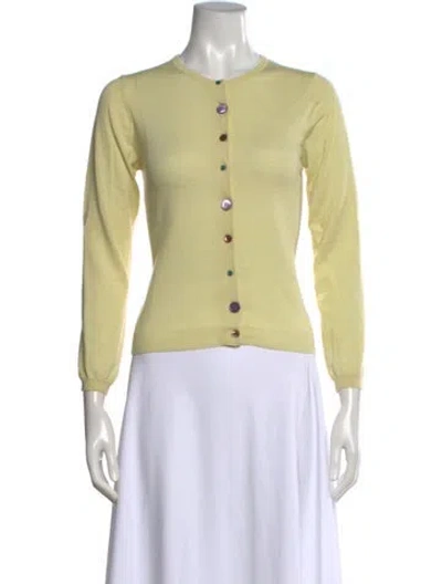 Pre-owned Adieu Wool Crew Neck Sweater In Green/yellow