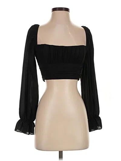 Pre-owned Adika 3/4 Sleeve Blouse In Black