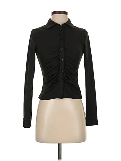 Pre-owned Adika Long Sleeve Blouse In Black