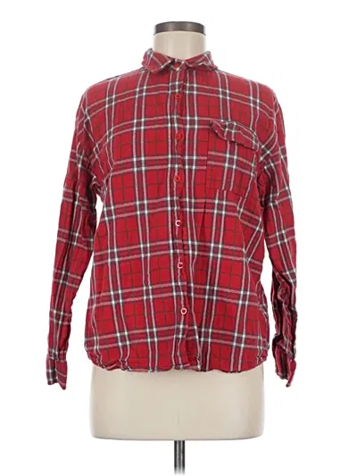 Pre-owned Adika Long Sleeve Button Down Shirt In Red