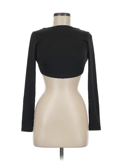 Pre-owned Adika Long Sleeve Top Black Keyhole Neckline Tops