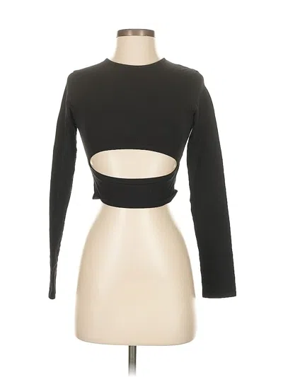 Pre-owned Adika Long Sleeve Top Black Keyhole Neckline Tops