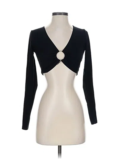 Pre-owned Adika Long Sleeve Top Black Keyhole Neckline Tops
