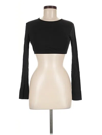 Pre-owned Adika Long Sleeve Top Black Keyhole Neckline Tops