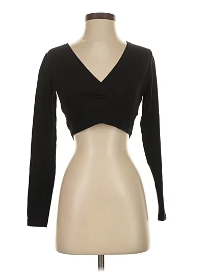 Pre-owned Adika Long Sleeve Top Black Sweetheart Neckline Tops