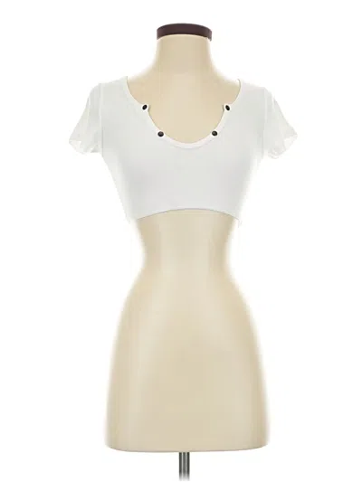 Pre-owned Adika Short Sleeve Top Ivory Sweetheart Neckline Tops