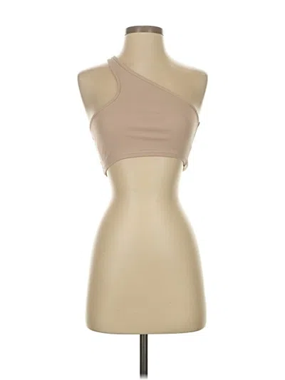Pre-owned Adika Tank Top Tan Strapless Neckline Tops In Brown