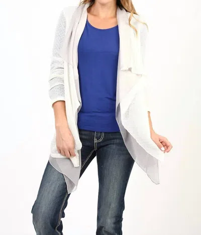 Adiktd Novelty Knit Cardigan In Off-white/ Light Gray In Multi