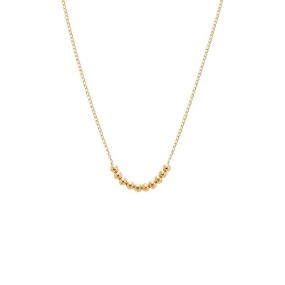 Adina Eden Beaded Ball Chain Necklace In Gold