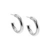 Adina Eden Chunky Hollow Hoop Earring In Silver