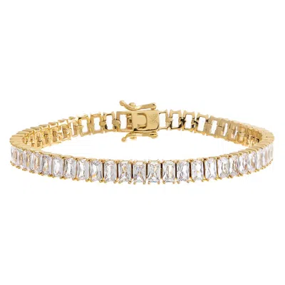 Adina Eden Cz Emerald Cut Tennis Bracelet In Multi