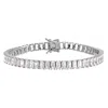 Adina Eden Cz Emerald Cut Tennis Bracelet In Silver