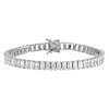 Adina Eden Cz Emerald Cut Tennis Bracelet In Silver