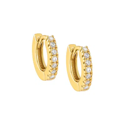 Adina Eden Cz Mini Huggie Earring In Silver