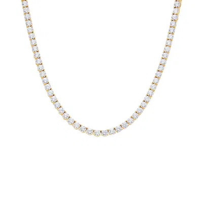 Adina Eden Cz Tennis Necklace In Silver