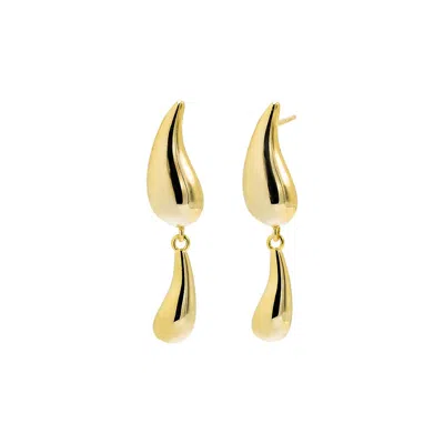 Adina Eden Double Teardrop Drop Stud Earring In Gold