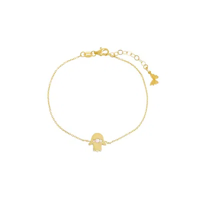 Adina Eden Evil Eye X Hamsa Bracelet In Gold