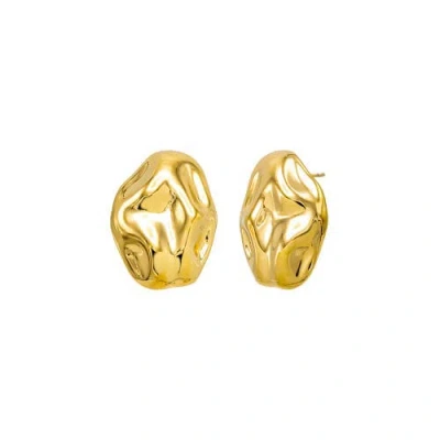 Adina Eden Fluid Pebble Stud Earring In Gold