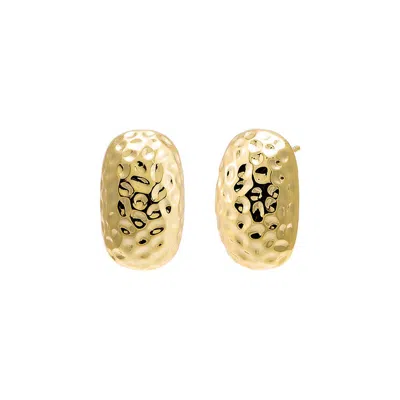 Adina Eden Indented Puffy Oval Stud Earring In Gold