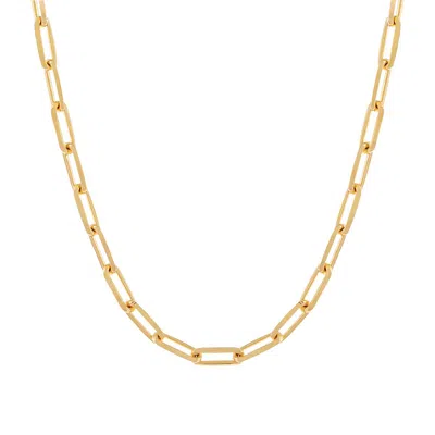 Adina Eden Large Paperclip Link Necklace In Gold