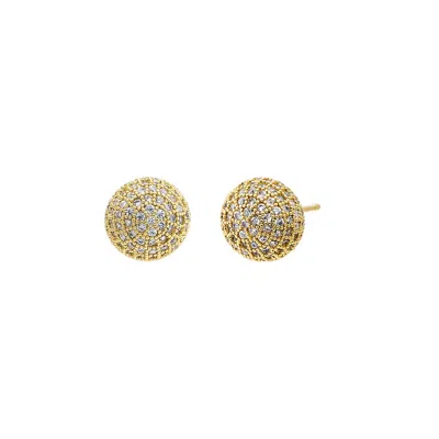 Adina Eden Pave Ball Stud Earring In Gold