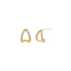 ADINA EDEN PAVE DOUBLE CAGE STUD EARRING