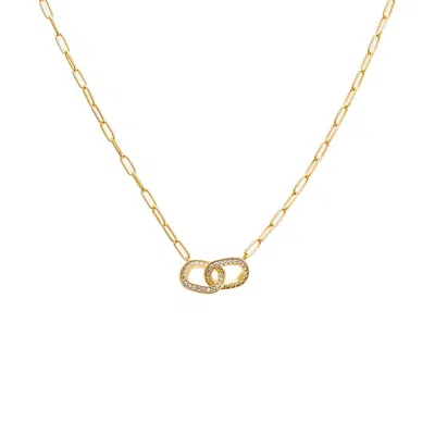 Adina Eden Pavé Double Chain Link Necklace In Gold