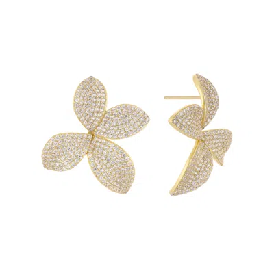 Adina Eden Pavé Fancy On The Ear Stud Earring In Gold