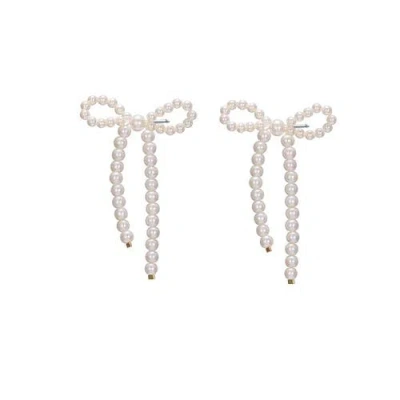 Adina Eden Pearl Beaded Drop Stud Earring In Gold