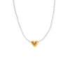 ADINA EDEN BY ADINA EDEN PUFFY HEART X PEARL NECKLACE