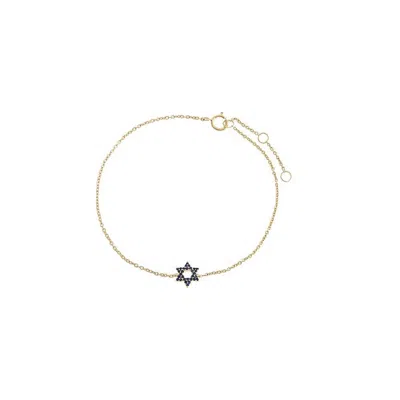 Adina Eden Sapphire Star Of David Bracelet In Gold