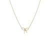 Adina Eden Skewed Pave Bow Tie Necklace In Gold