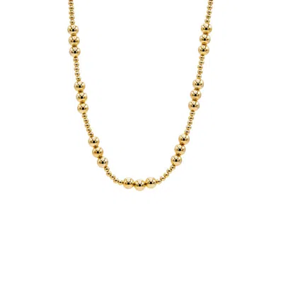Adina Eden Small & Large Beaded Ball Necklace In Gold