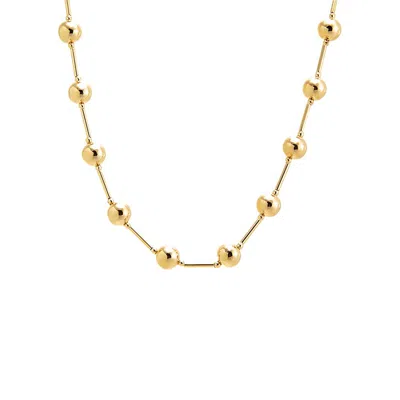 Adina Eden Solid Ball X Bar Necklace In Gold