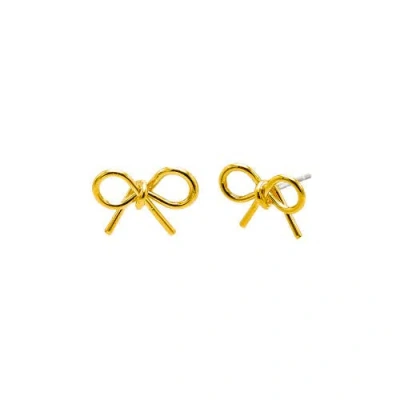 Adina Eden Solid Bow Tie Stud Earring In Gold