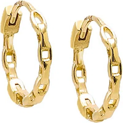 Adina Eden Solid Chain Link Huggie Earring 14k In 14k Gold