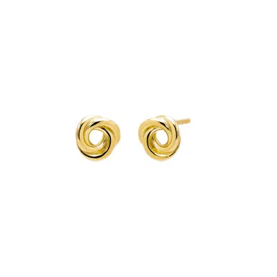 Adina Eden Solid Intertwined Circle Stud Earring In Gold