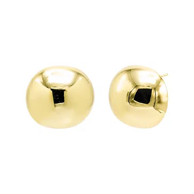 Adina Eden Solid Rounded Pebble Stud Earring In Gold