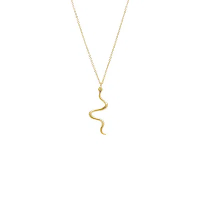 Adina Eden Solid Snake Pendant Necklace In Gold