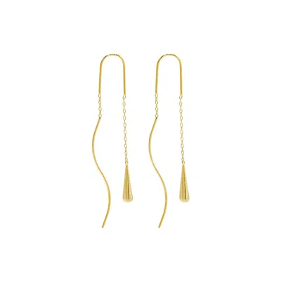 Adina Eden Solid Teardrop Chain Earring In Gold