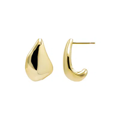 Adina Eden Solid Unique Shape On The Ear Stud Earring In Gold