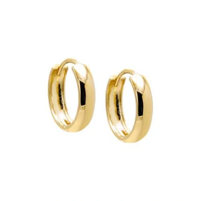 Adina Eden Solid Wide Rounded Huggie Earring 14k In 14k Gold